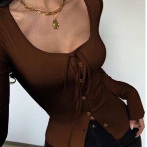 Women's Elegant Button-Front Cardigan Long Sleeve T-Shirt